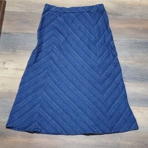 J. Jill Love Linen Blue Stripe Maxi Skirt in Medium